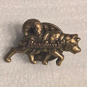 Vintage Brockway Trucks Husky Dog Emblem Brass Lapel Pin Tie Tack
